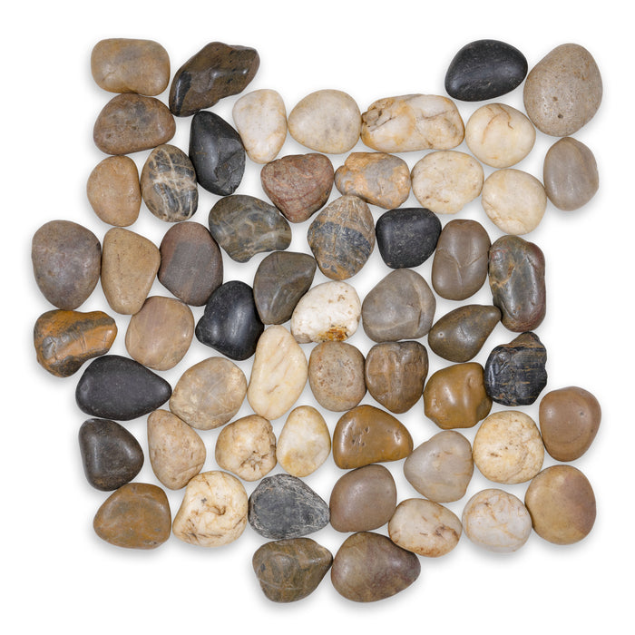 Round Bora Polished Natural Stone Pebble - 12" x 12" x 3/8"