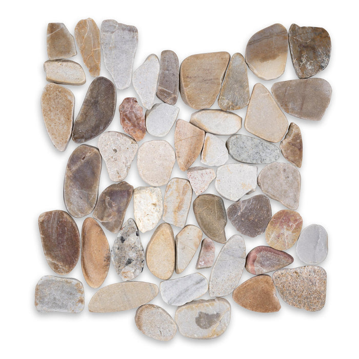 Sand Flat Polished Marble Pebble - 12" x 12" x 3/8"