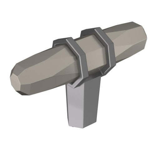London Zinc Satin Nickel / Black Chrome Cabinet Knob 1