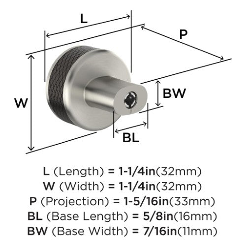 Esquire Zinc Satin Nickel / Oil Rubbed Bronze Cabinet Knob 2