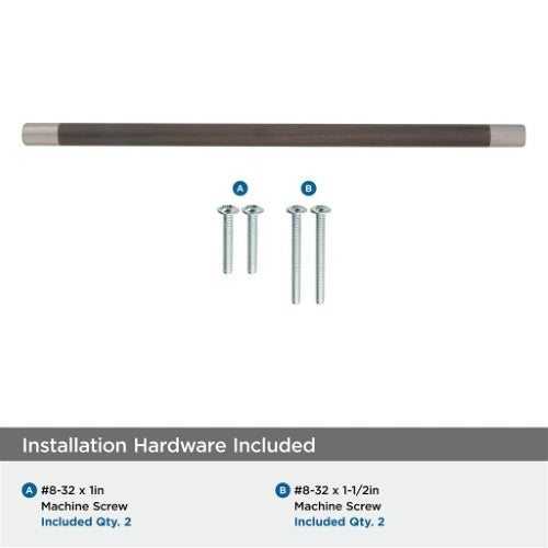 Esquire Zinc & Stainless Steel Satin Nickel / Oil Rubbed Bronze Cabinet Pull 21
