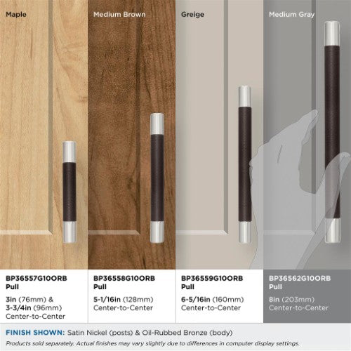 Esquire Zinc  Satin Nickel / Oil Rubbed Bronze Cabinet Pull 4