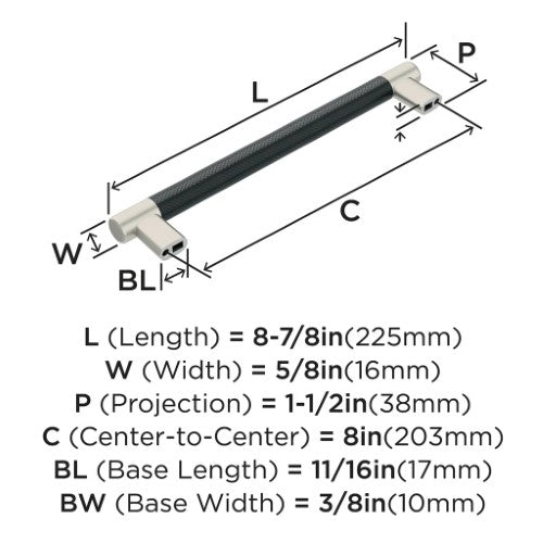 Esquire Zinc  Satin Nickel / Oil Rubbed Bronze Cabinet Pull 2