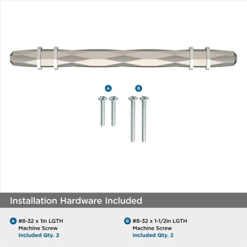 London Zinc Satin Nickel / Polished Chrome Cabinet Pull 14