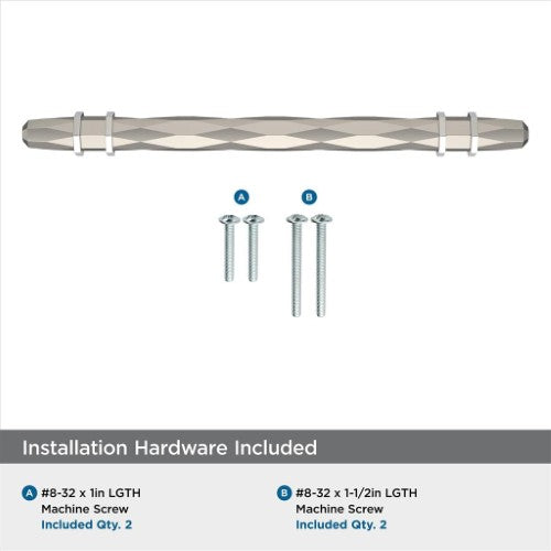 London Zinc Satin Nickel / Polished Chrome Cabinet Pull 15