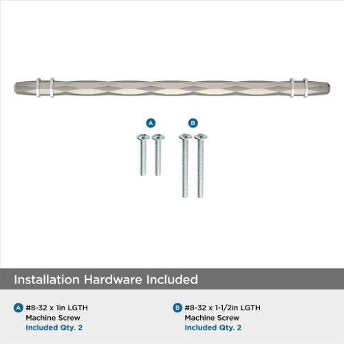 London Zinc Satin Nickel / Polished Chrome Cabinet Pull 12