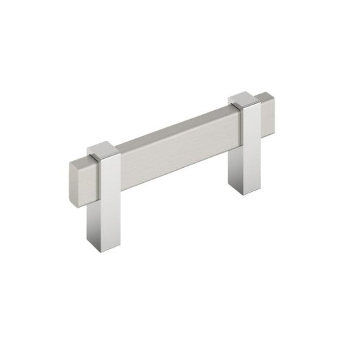 Mulino Zinc Satin Nickel / Polished Chrome Cabinet Pull 1