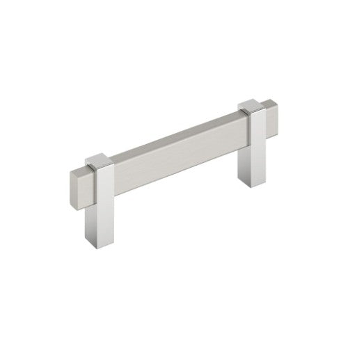 Mulino Zinc Satin Nickel / Polished Chrome Cabinet Pull 2
