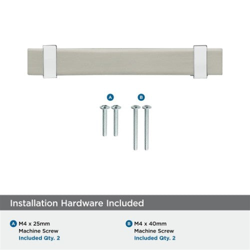 Overton Zinc & Aluminum Satin Nickel / Polished Chrome Cabinet Pull 5