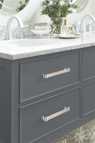 Overton Zinc & Aluminum Satin Nickel / Polished Chrome Cabinet Pull 8
