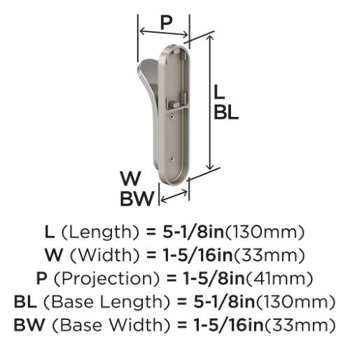 Unison Zinc Satin Nickel / Polished Chrome Hook 2