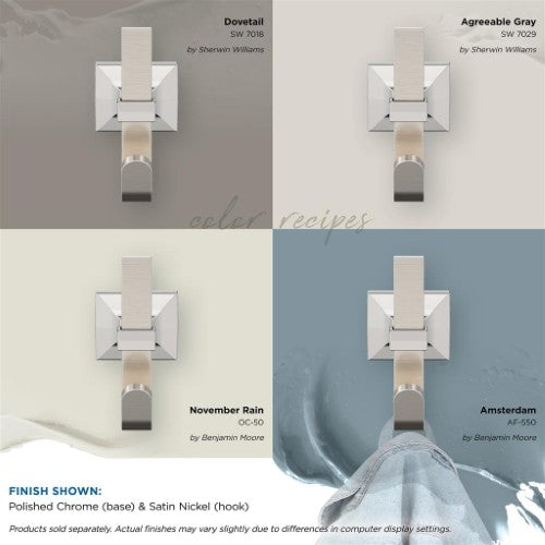 Burbank Zinc Satin Nickel / Polished Chrome Hook 7