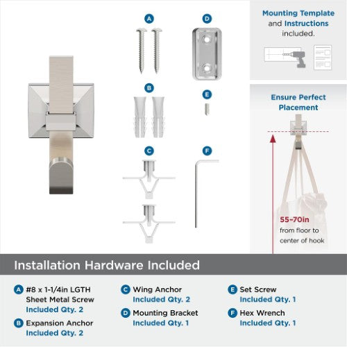 Burbank Zinc Satin Nickel / Polished Chrome Hook 3