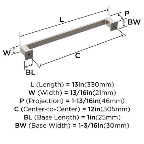Appoint Zinc Satin Nickel Appliance Pull 3