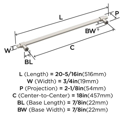 Destine Zinc Satin Nickel Appliance Pull 4