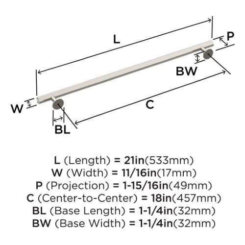 Radius Stainless Steel Satin Nickel Appliance Pull 5