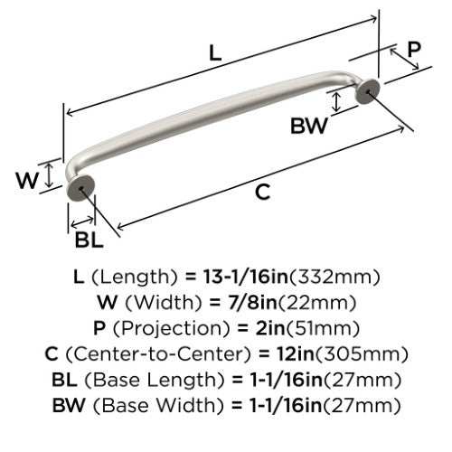 Renown Zinc Satin Nickel Appliance Pull 4