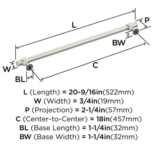 Winsome Zinc Satin Nickel Appliance Pull 5