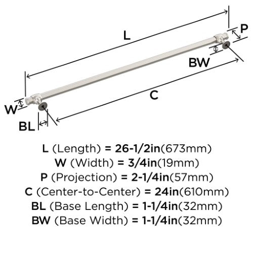 Winsome Zinc Satin Nickel Appliance Pull 6