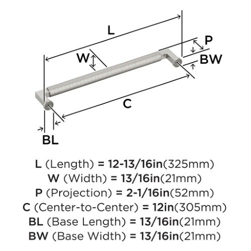 Balata Zinc Satin Nickel Appliance Pull 3
