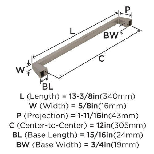 Blackrock Zinc Satin Nickel Appliance Pull 4
