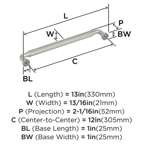 Collet Zinc Satin Nickel Appliance Pull 3