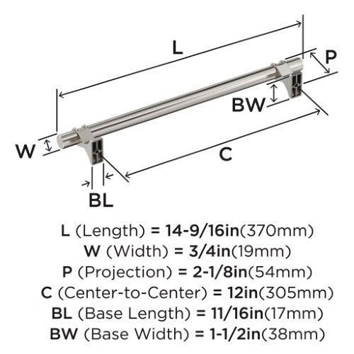 Davenport Zinc Satin Nickel Appliance Pull 3