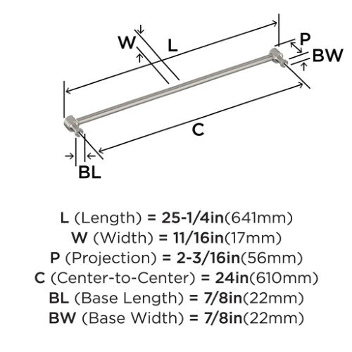 Dupont Circle Zinc Satin Nickel Appliance Pull 6