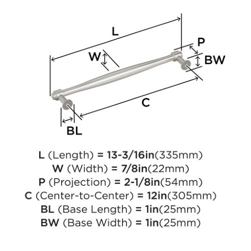 Enlivity Zinc Satin Nickel Appliance Pull 3