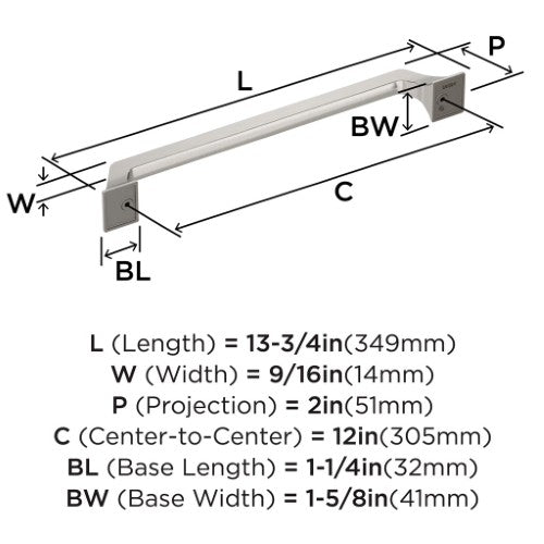 Exceed Zinc Satin Nickel Appliance Pull 3