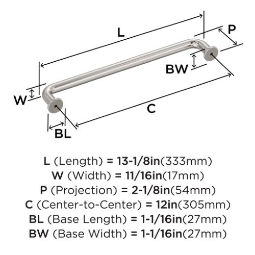 Factor Zinc Satin Nickel Appliance Pull 3