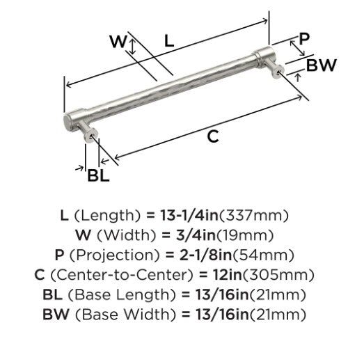 Fairfax Zinc Satin Nickel Appliance Pull 4