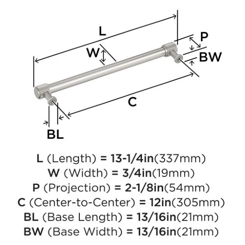 Farewind Zinc Satin Nickel Appliance Pull 3