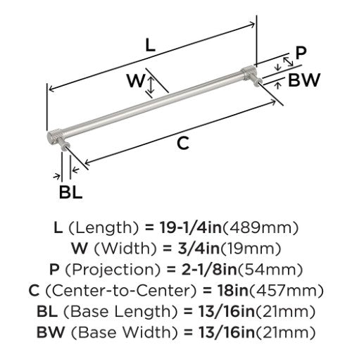 Farewind Zinc Satin Nickel Appliance Pull 4