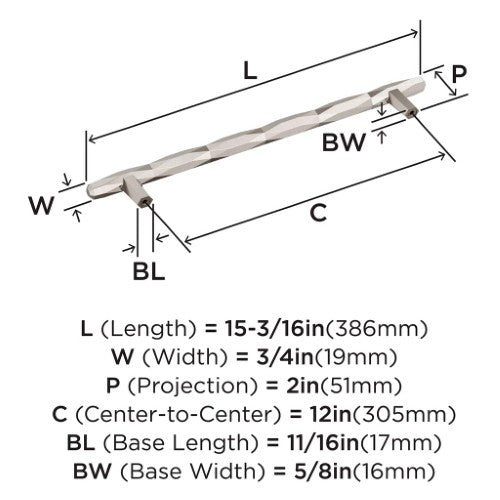 St. Vincent Zinc Satin Nickel Appliance Pull 3