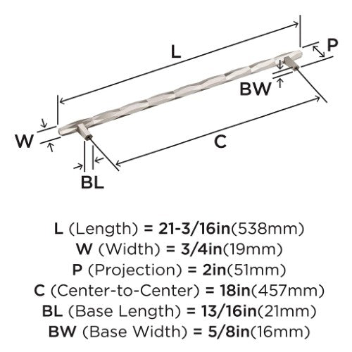 St. Vincent Zinc Satin Nickel Appliance Pull 4
