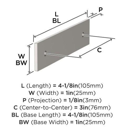 Ladera Zinc Satin Nickel Cabinet Backplate 16