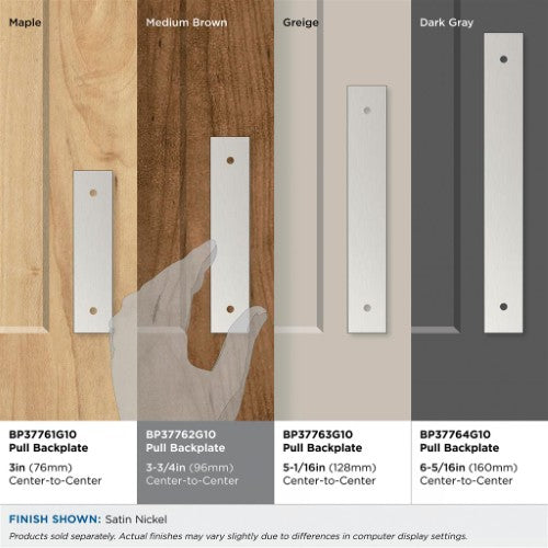 Ladera Zinc Satin Nickel Cabinet Backplate 44