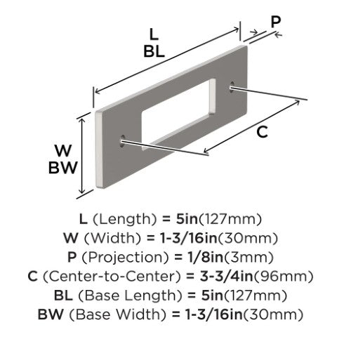 Medora Zinc Satin Nickel Cabinet Backplate 15