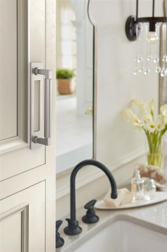 Medora Zinc Satin Nickel Cabinet Backplate 33