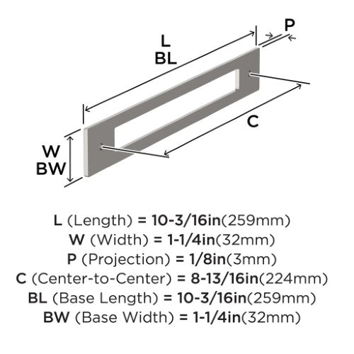 Medora Zinc Satin Nickel Cabinet Backplate 11