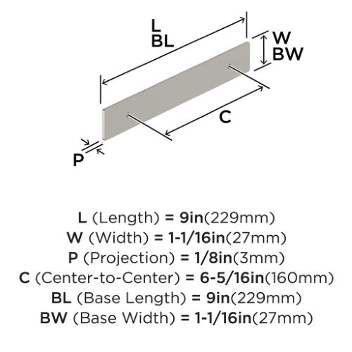 Thoreau Zinc Satin Nickel Cabinet Backplate 12