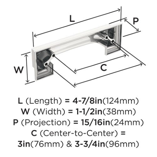 Appoint Zinc Satin Nickel Cabinet Pull 5