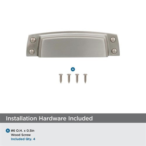 Highland Ridge Zinc Satin Nickel Cabinet Pull 3