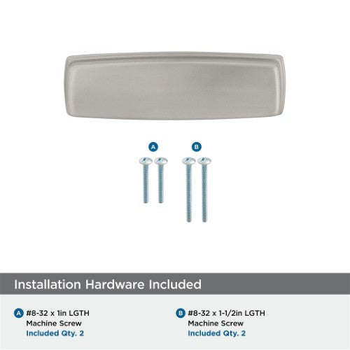 Kane Zinc Satin Nickel Cabinet Pull 3