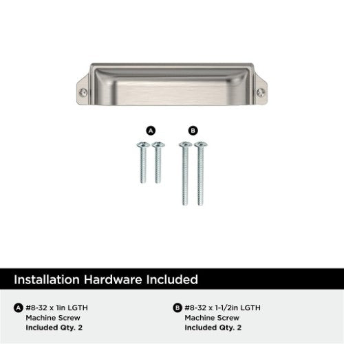 Haven Zinc Satin Nickel Cabinet Pull 3