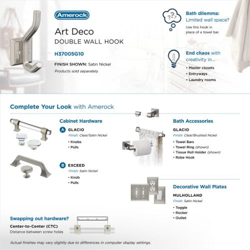 Aliso Zinc Satin Nickel Hook 9