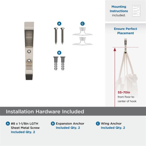 Emerge Zinc Satin Nickel Hook 3