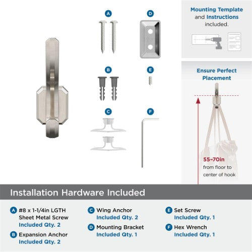 Granlyn Zinc Satin Nickel Hook 3