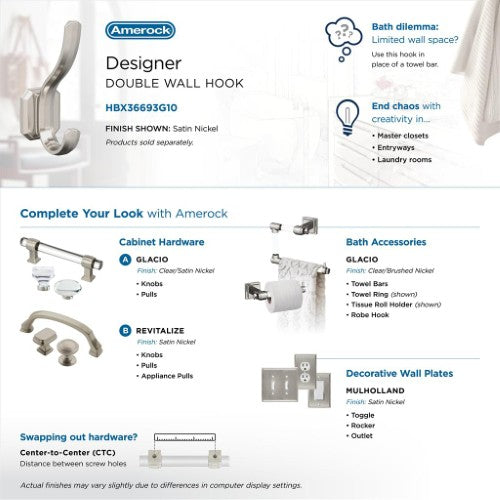 Granlyn Zinc Satin Nickel Hook 9